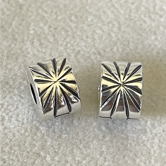 Pandora Sterling Silver 925 Star Bead Clips Charms - Picture 2 of 4